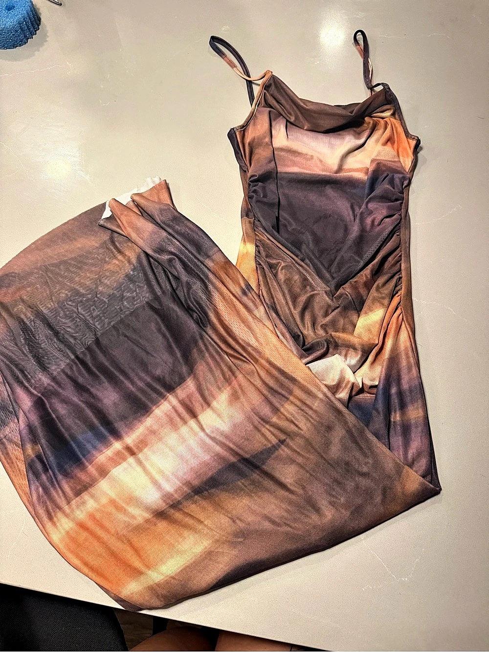 Abstract Ruched Midi Dress - Picture 2 of 2